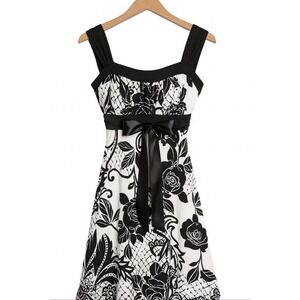 Vintage Y2K My Michelle black floral lace dress sz S made in USA whimsigoth witc